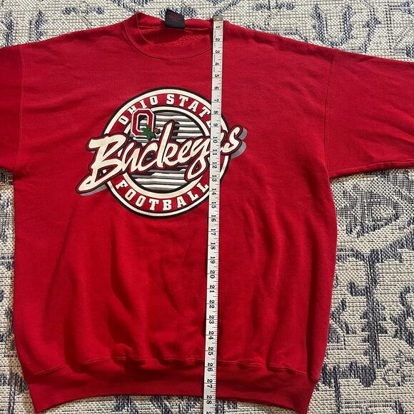 VTG 90's Ohio State Buckeyes Football College Crewneck Red Size XL - Picture 7 of 7